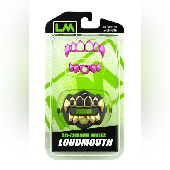 Loudmouth 3D CHROME GRILLZ - Lip Protector Mouthguard (Bundle) Limited Edition - Picture 1 of 11